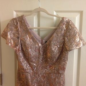 Sequin jewel long evening dress